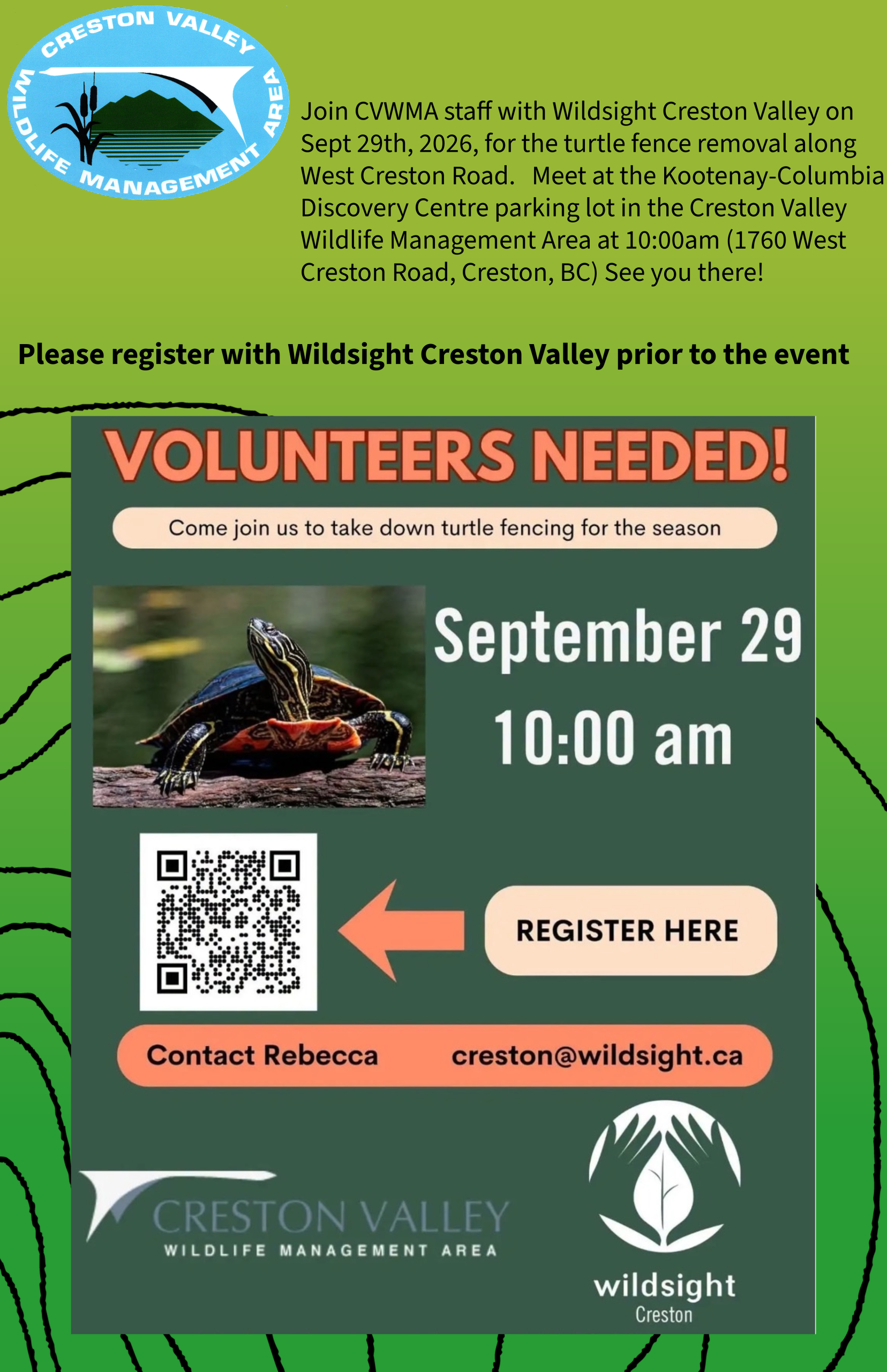 Sept 29, 2026 – Volunteer Opportunity